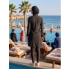 VipMarketim Paraşüt Basic Siyah Tam Kapalı Fermuarlı Spor Likralı Tesettür Mayo Takımı