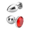 VipMarketim Paslanmaz Çelik Anal Plug Tıkaç Kırmızı Taşlı