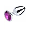 VipMarketim Paslanmaz Çelik Anal Plug Tıkaç Mor Taşlı