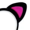 VipMarketim Peluş Kedi Kulaklı Taç Siyah Fuşya