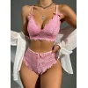 VipMarketim Pembe Dantelli Fantezi Bralet Sütyen Takımı