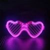 VipMarketim Pembe LED Işıklı Kalp Gözlük – 3 Modlu Parti & Glow Gözlüğü