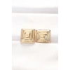 VipMarketim Pirinç Gold Renk Kare Form Küpe 5886