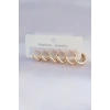 VipMarketim Pirinç Gold Renk Oval Küpe Seti 5886