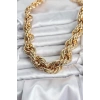 VipMarketim Pirinç Gold Renk Sarmal Halat Model Kadın Kolye 5886