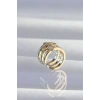 VipMarketim Pirinç Gold Renk Yonca Earcuff Küpe 5886