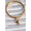 VipMarketim Pirinç Gold Renk Zirkon Taşlı 3D Üçgen Model Ajda Charm 5886