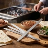 VipMarketim Profesyonel Adana Kebap Şişi - 60 cm - Yassı Metal - Mangal Ekipmanı