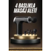 VipMarketim Profesyonel Masaj Tabancası Sporcu Masaj Aleti 4 Başlıklı Şarjlı Titreşimli