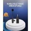 VipMarketim Profesyonel Ses Kayıt İçin Kablosuz Mini Yaka Mikrofonu