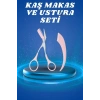 VipMarketim Profesyonel Taraklı Kaş Usturası ve Kaş Makası Bıyık Alma Kaş Usturası