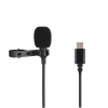 VipMarketim PULUZ Type-C Profesyonel Telefon Youtuber Yaka Mikrofonu 1.5m-(5775)