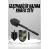 VipMarketim Pusulalı Katlanabilen Portatif Çantalı Mini Kazma Kürek Seti