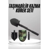 VipMarketim Pusulalı Katlanabilen Portatif Çantalı Mini Kazma Kürek Seti