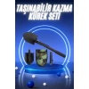 VipMarketim Pusulalı Katlanabilir Kazma Kürek Kamp Seti Kamp Küreği Portatif Çantalı