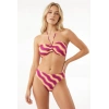 VipMarketim Renkli Boyundan Bağlamalı Straplez Bikini Takımı