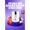 VipMarketim Rondo Doğrayıcı 250 ML Taşınabilir USB Şarjlı Pratik El Rondo Blender