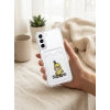 VipMarketim Samsung Galaxy S22 Boş Yapma Muz Detaylı Kart Bölmeli Şeffaf Telefon Kılıfı