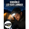 VipMarketim Sensörlü Kamp Lambası Ayarlanabilir Kafa Lambası Kafa Bantlı Yeni Nesil