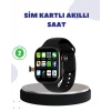 VipMarketim Sesli Arama Özellikli SIM Kartlı Siyah Akıllı Saat