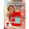 VipMarketim Şifreli Kırmızı ATM Tasarımlı Çelik Kasa Görünümlü Kumbara