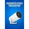 VipMarketim Sinema Projektörü Android HDMI USB WİFİ Ses Çıkışlı Ayaklı Projeksiyon Taşınabilir