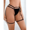 VipMarketim  Siyah Bacak Bantlı Fantezi String Tanga