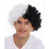 VipMarketim Siyah Beyaz Kıvırcık Afro Bonus Taraftar Peruğu