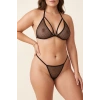 VipMarketim Siyah Boyundan Bağlamalı File Bralet ve T-String Fantazi Takım TM1482