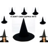 VipMarketim Siyah Cadı Şapkası Keçe Yetişkin Boy 6 Adet
