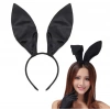 VipMarketim Siyah Renk Saten Kaplama Şekil Verilebilir Tavşan Kulak Taç 35x11 cm
