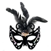 VipMarketim Siyah Süet Tüylü Kelebek Figür Parti Maskesi