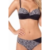 VipMarketim Siyah Zebra Desenli Straplez Desteksiz Bikini Takımı
