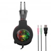 VipMarketim SNOPY SN-GX7 CRAZY Kablolu 3.5mm Jac USB Rainbow Aydınlatma Gaming Mikrofonlu Kulaklık (Siyah)(1923)