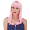 VipMarketim Soft Pembe Renk Uzun Düz Parti Peruğu