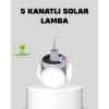 VipMarketim Solar Güneş Enerjili ve USB Şarjlı 5 Kanatlı LED Kamp Lambası