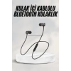 VipMarketim Sports Mıknatıslı Siyah Bluetooth Kulaklık Kablolu Uzun Pil Ömrü