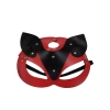VipMarketim Suni Deri Kedi Kız Maskesi - Kırmızı Siyah