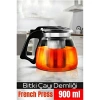 VipMarketim Süzgeçli French Press Cam Demlik 900 Ml Bitki Çayı Demliği