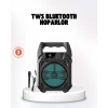 VipMarketim Taşınabilir 6.5” Bluetooth Hoparlör USB TF Kart Mikrofonlu Şarjlı Sistem