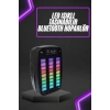 VipMarketim Taşınabilir 6.5 inç LED Bluetooth Kareoke Hoparlör RGB Işıklı Radyolu