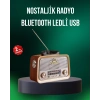 VipMarketim Taşınabilir Nostalji Radyo Bluetooth USB AUX Girişli