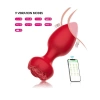 VipMarketim Telefon Kontrollü Full Covered Rubber Rose Anal Plug – Kırmızı