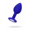 VipMarketim ToDo Brilliant anal kılıf, silikon, mavi, beyaz kristalli 7 cm, Ø 2,8 cm, 26 g