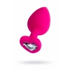 VipMarketim ToDo Diamond Heart Anal Plug, silikon, pembe, 9,5 cm, Ø 4 cm