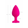 VipMarketim ToDo Diamond Heart Anal Plug, silikon, pembe, 9,5 cm, Ø 4 cm