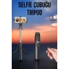 VipMarketim Tripod Kablosuz Bluetooth Bağlantılı Selfie Çubuğu 360 Derece Dönebilen