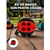 VipMarketim Türkiye Üretimi 5 Metre 4 Prizli Kablolu Makara