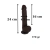 VipMarketim Ultra Gerçekçi 24 Cm Brown Melez Kıkırdaklı Dildo