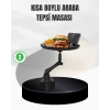 VipMarketim Universal Araç İçi Bardaklık Tepsisi 9 İnç Yemek Alanı ve Telefon Standlı